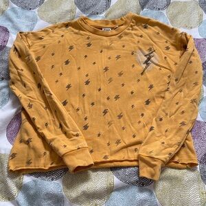 Junk Food Sweatshirt Lightning Bolt Yellow Crewneck Extra Small